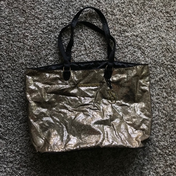 Victoria's Secret Handbags - Victoria’s Secret Large Gold Sequin Tote Bag